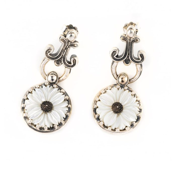 Mother of Pearl Silver Earrings - Yianni Jewelry - Image 1