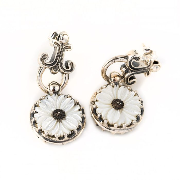 Mother of Pearl Silver Earrings - Yianni Jewelry - Image 3