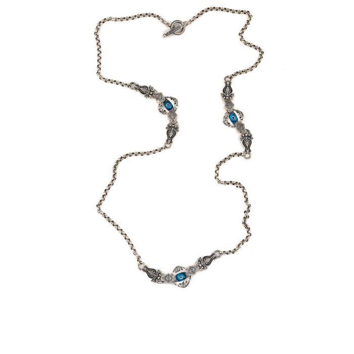 Evil Eye Necklace Sterling Silver - Yianni Jewelry - Image 1
