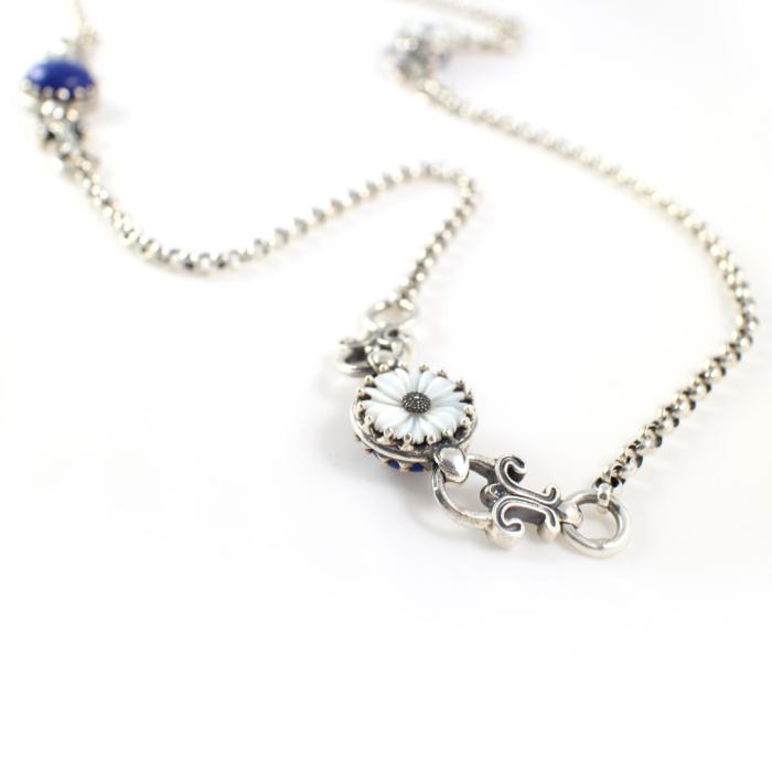 Necklace Mother of Pearl and Lapis Lazuli - Yianni Jewelry - Image 2