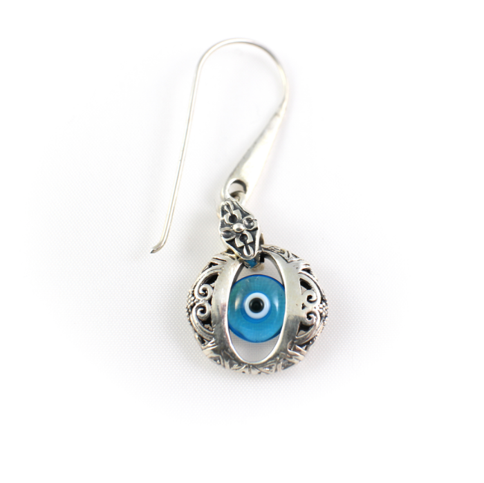 Byzantine Evil Eye Earrings  - Sterling Silver Yianni Jewelry - Image 3