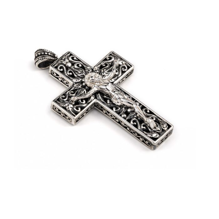 Jesus Cross Pendant Sterling Silver – Yianni Jewelry - Image 1
