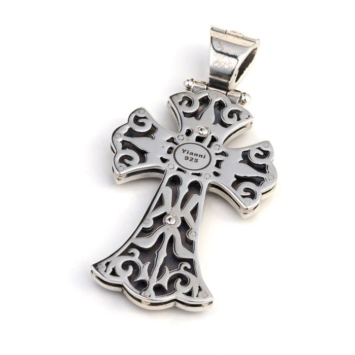 Byzantine Cross Pendant 925 Sterling Silver - Image 3