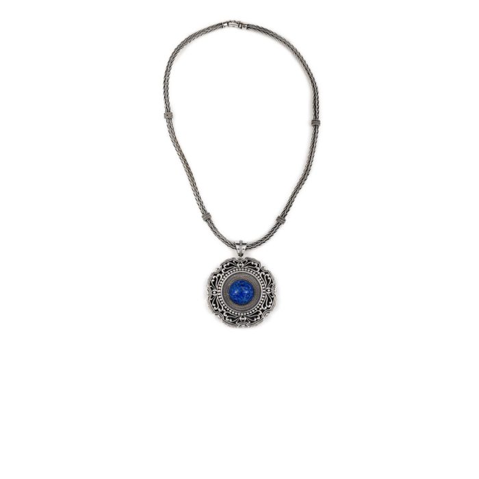 Byantine Lapis Lazuli Pendant Sterling Silver – Yianni Jewelry - Image 3