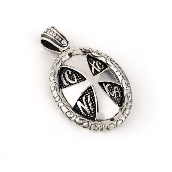 IC XC NIKA Cross Pendant Sterling Silver – Yianni Jewelry - Image 1