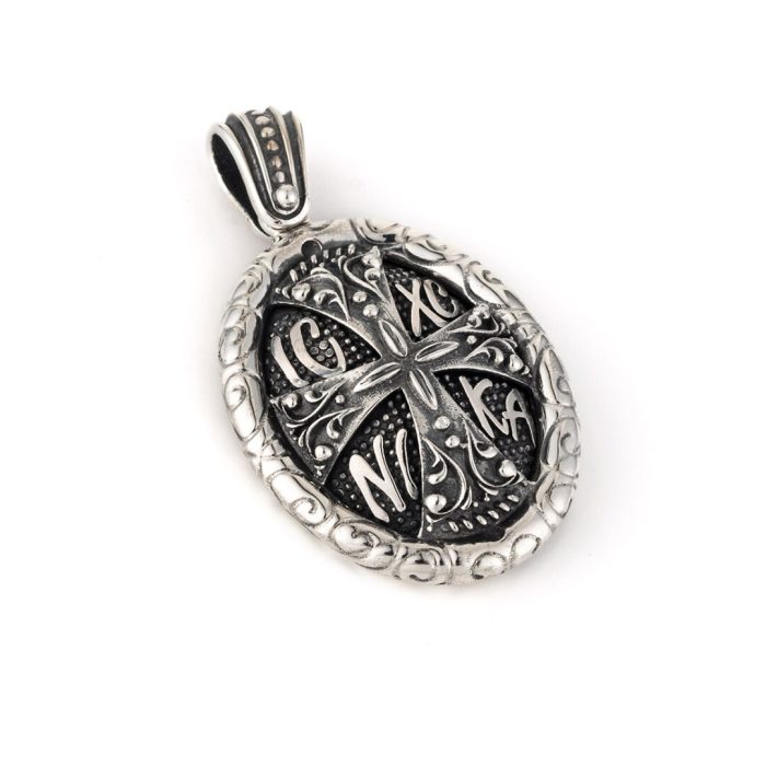 ICXC NIKA Cross Pendant Sterling Silver – Yianni Jewelry - Image 1