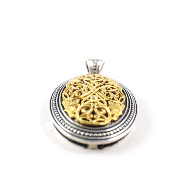 Cross Pendant - Sterling Silver Gold Plated Yianni Jewelry - Image 2