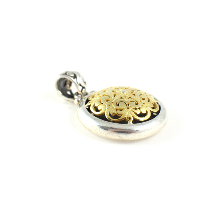 Gold plated Round Pendant - Yianni Jewelry - Image 2