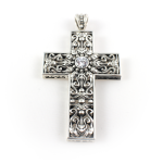 Byzantine Silver Cross with Zircon - Yianni Jewelry