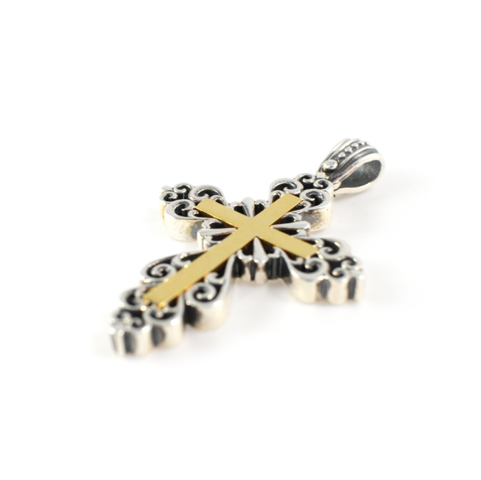 Silver Gold Plated Byzantine Cross IRENE - Yianni Jewelry - Image 2