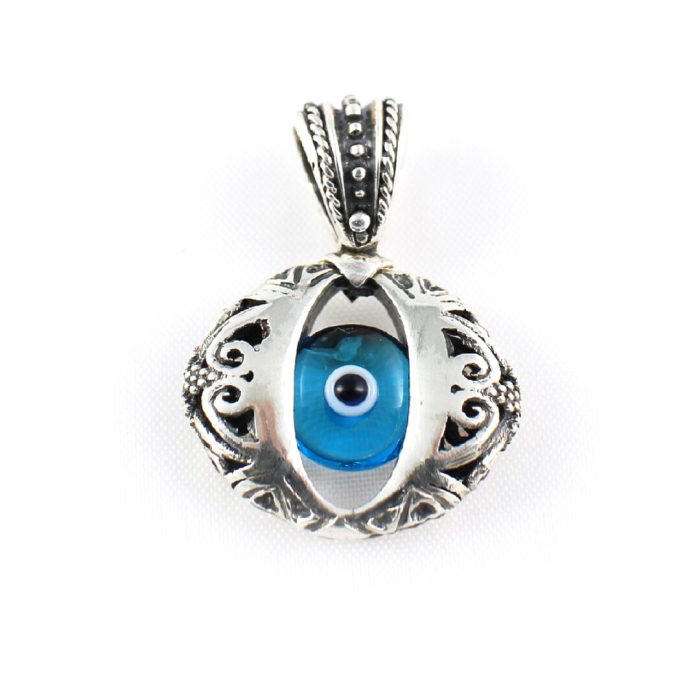Byzantine Evil Eye Pendant - 925 Sterling Silver Yianni Jewelry - Image 1