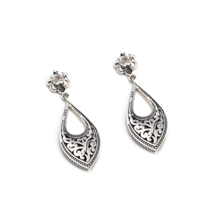 Byzantine Drop Earrings 925 Sterling Silver - Image 2