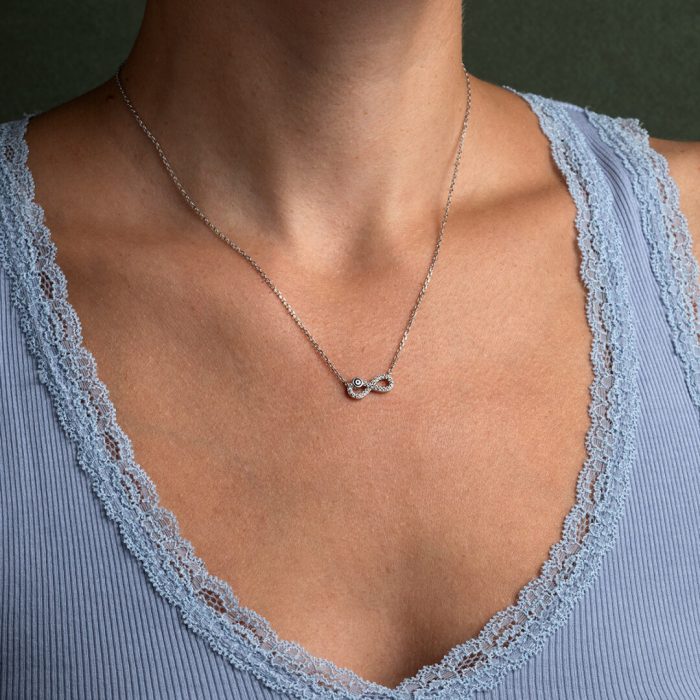 Evil Eye Infinity Necklace with Zircon - 925 Sterling Silver - Image 2
