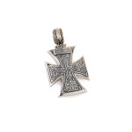 Maltese Patmos cross in Sterling Silver with 18K Gold - Image 2