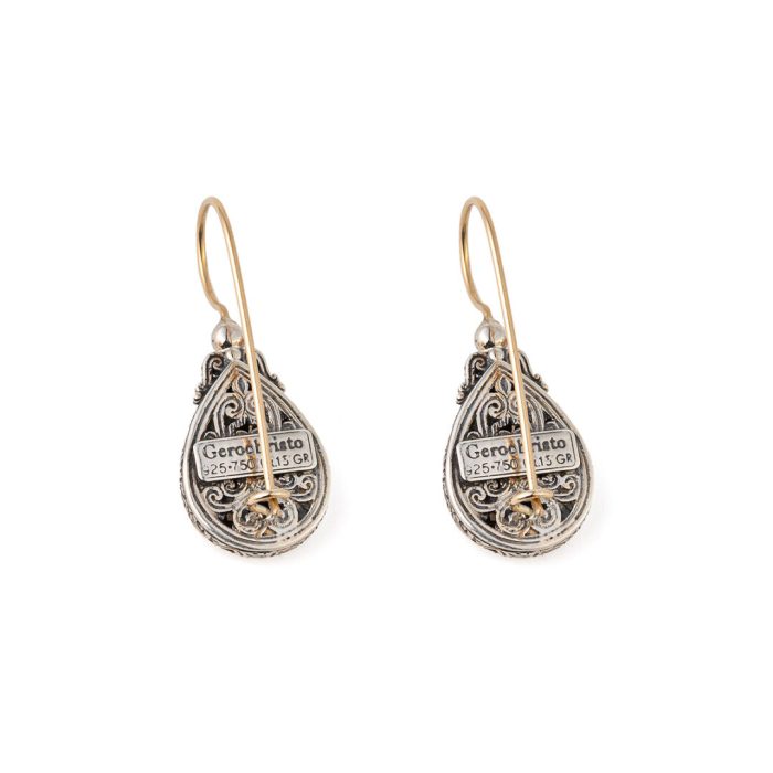 Mediterranean Drop Earrings in 18K Gold and Sterling Silver - Image 2