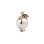 Pomegranate Pendant in 18K Gold and Sterling Silver with Rubies - Image 2