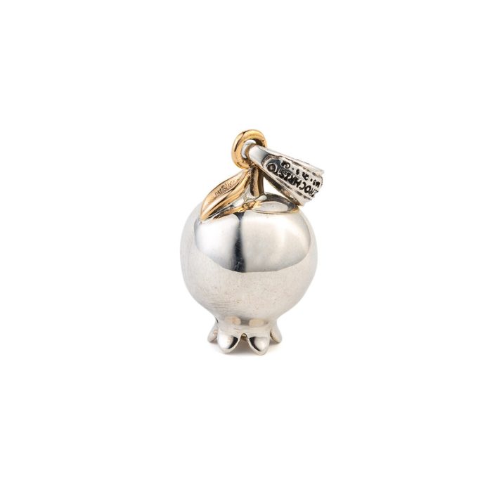 Pomegranate Pendant in 18K Gold and Sterling Silver with Rubies - Image 2