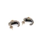 Eve half hoops earrings in 18K Gold and Sterling silver with gemstones - Image 3