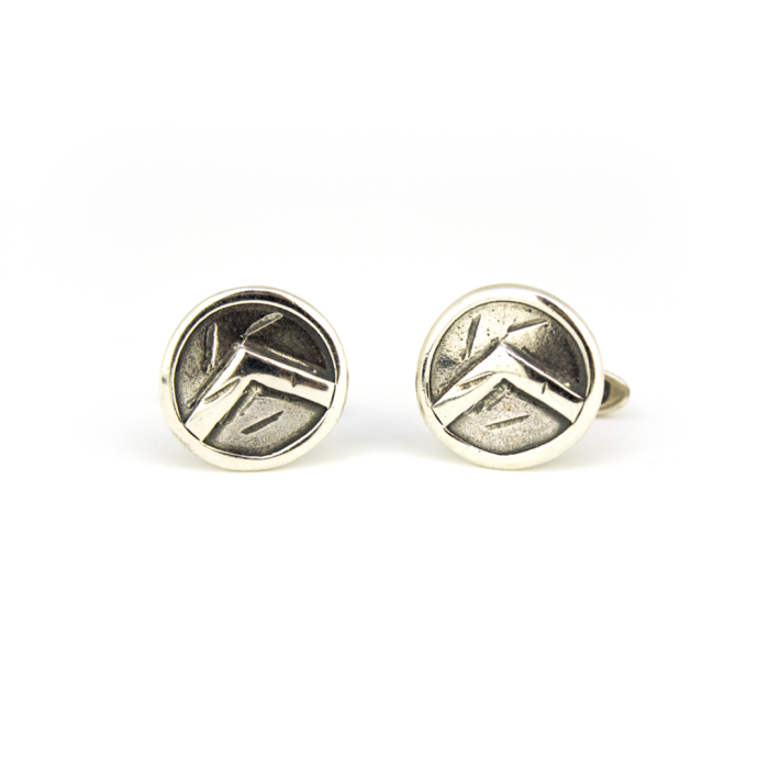 Spartan Shield Cufflinks - 925 Sterling Silver - Image 3