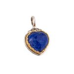 Gerochristo - Iris Heart pendant in Sterling Silver with Lapis