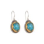 Gerochristo - Iris Οβάλ Σκουλαρίκια με Turquoise Copper