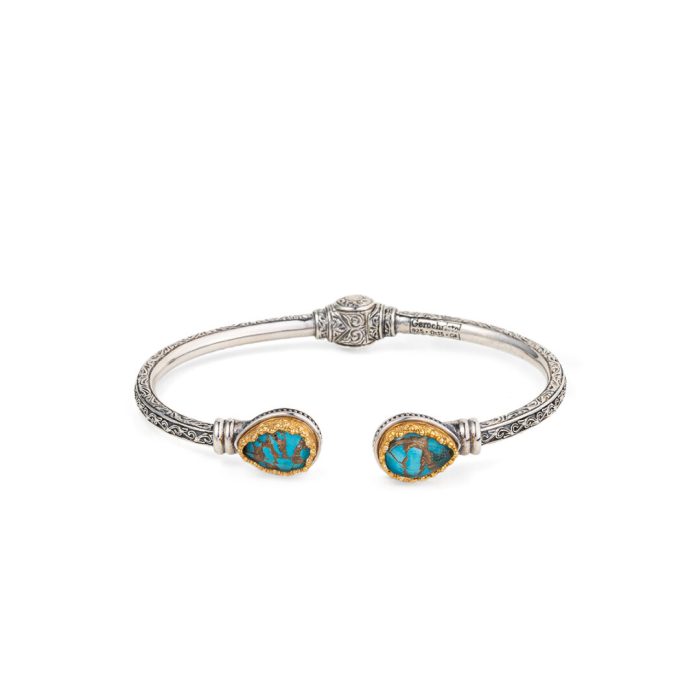 Gerochristo - Turquoise Copper Bracelet in Sterling Silver - Image 1