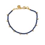 Lapis Lazuli Bracelet - 925 Sterling Silver and Gold Plated Bracelet