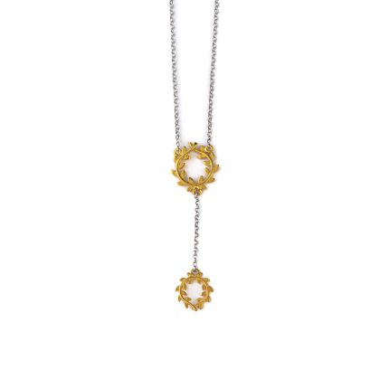 Olive Wreath Necklace - 925 Sterling Silver and Gold Plated