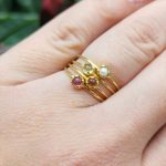 Tourmaline Stackable Ring - Sterling Silver and Gold Plated - Image 3