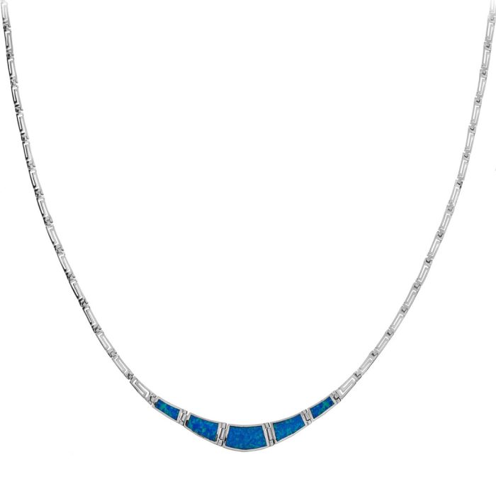 Greek Key Blue Opal necklace - Image 7