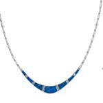 Greek Key Blue Opal necklace - Image 8