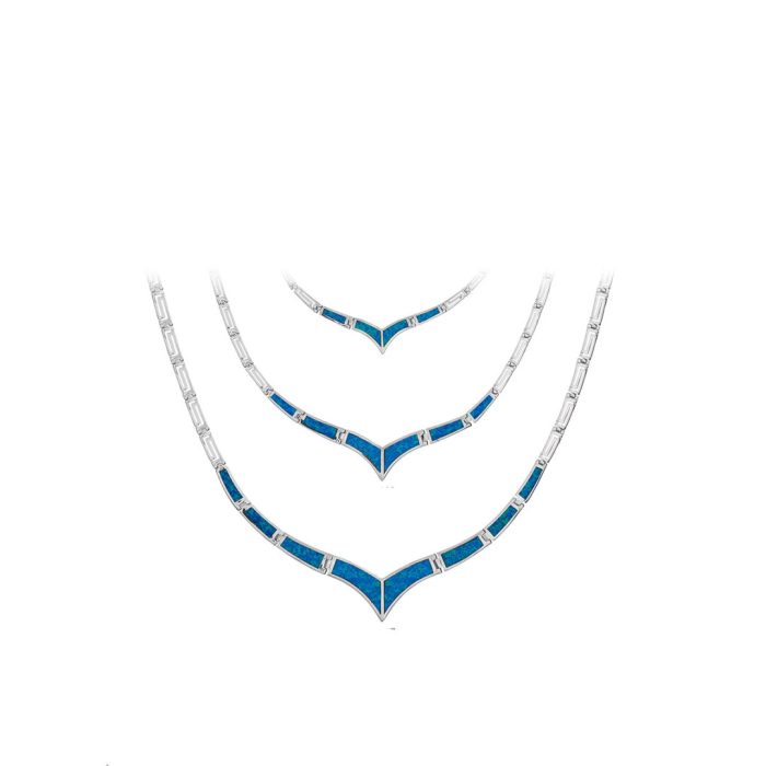 Meander - Blue opal silver necklace - Image 8