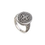 Gerochristo – Byzantine Oval Ring in Sterling Silver - Image 2