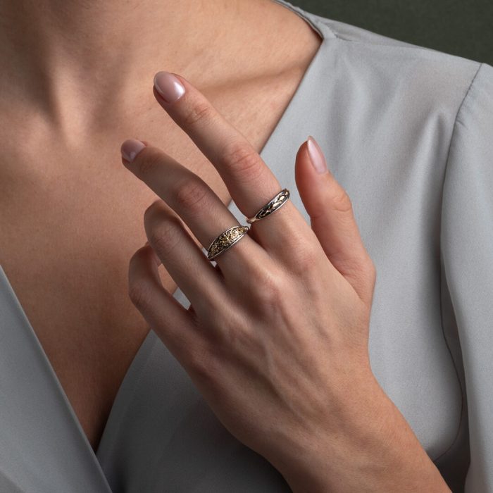 Gerochristo - Shells and starfish ring in 18K Gold and Sterling Silver - Image 2