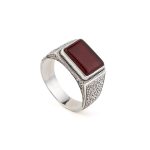 Gerochristo - Classic men ring in Sterling Silver with Carnelian - Image 2