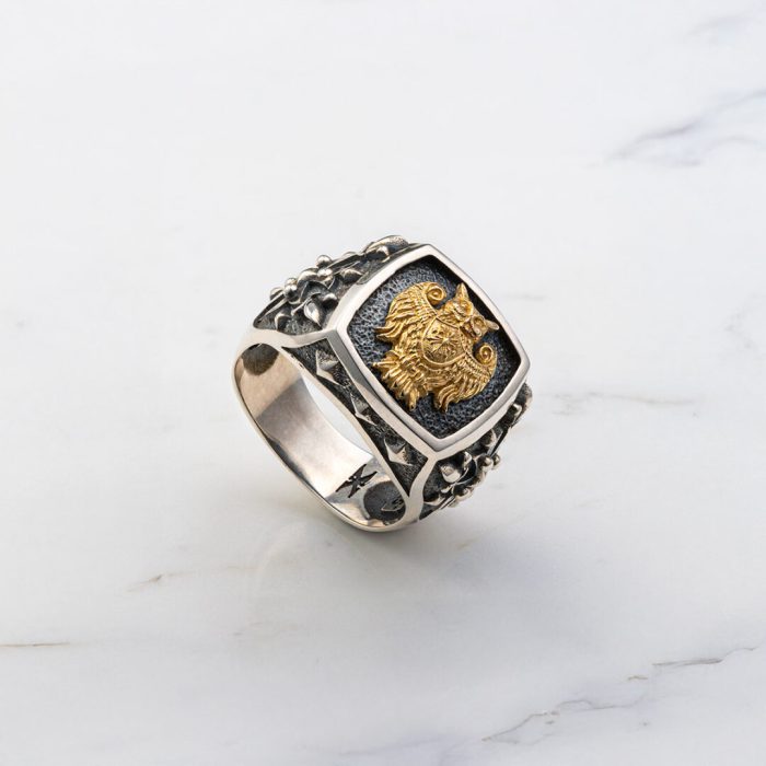 Owl Ring - 14k Solid Gold & Sterling Silver - Image 4