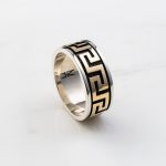Greek Key Ring - 14k Solid Gold & Sterling Silver - Image 3