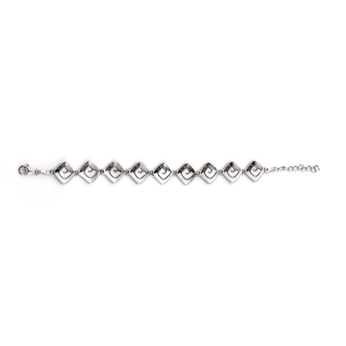 Greek Key Meander Blue Opal Bracelet – 925 Sterling Silver - Image 4