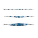 Greek Key Link Opal Bracelet – 925 Sterling Silver - Image 3