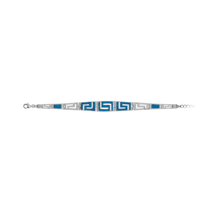 Greek Key Link Opal Bracelet – 925 Sterling Silver - Image 6
