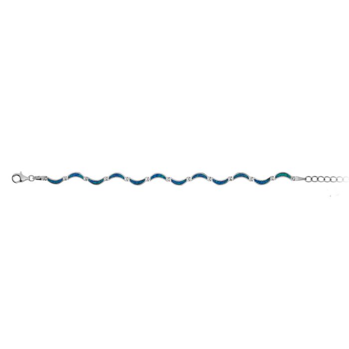 Sterling Silver Blue Opal Bracelet - Image 5