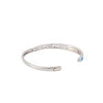 Greek Key Opal Bangle Bracelet - 925 Sterling Silver - Image 3