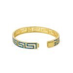 Greca Bangle Silver Bracelet with Blue Opal - Image 3