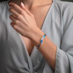 Meander Opal Bangle Bracelet - 925 Sterling Silver - Image 2