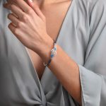 Greek Key Opal Cuff Bracelet - 925 Sterling Silver - Image 2