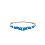 Βραχιόλι Bangle με Μπλε Όπαλ - Ασήμι 925