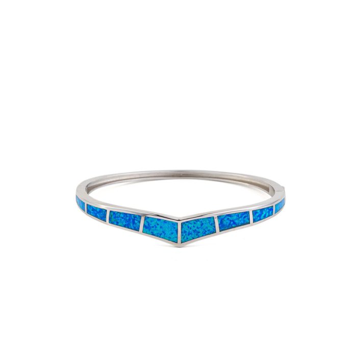 Βραχιόλι Bangle με Μπλε Όπαλ - Ασήμι 925 - Image 1
