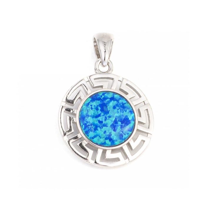 Greca Pendant with Blue Opal stone - Image 2