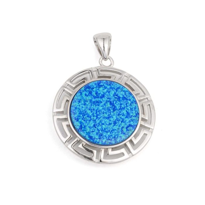 Greca Pendant with Blue Opal stone - Image 5