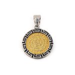 Phaistos Disc and Minoan Bee Pendant – 925 Sterling Silver and Gold Plated - Image 5